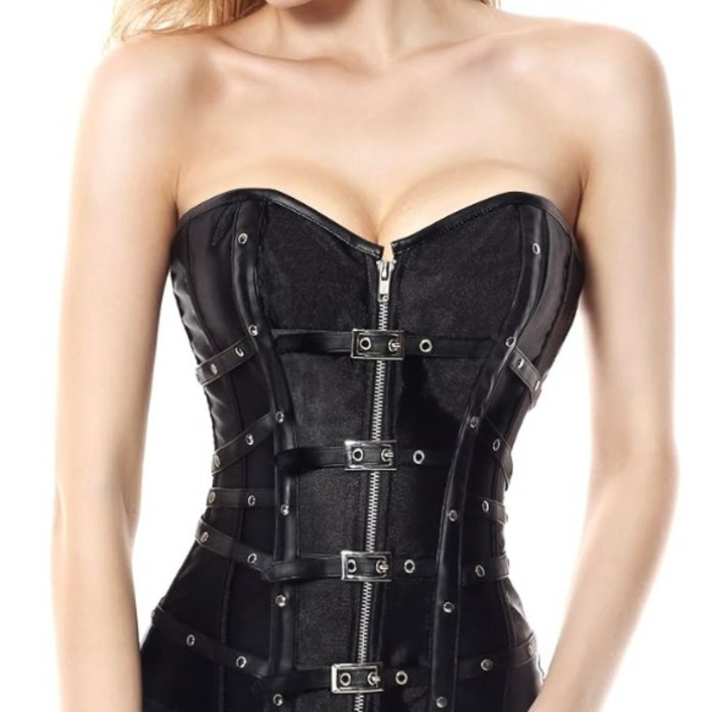 Black Buckle Corset Top